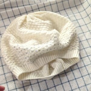 Claire's Cream Knit Hat with Silver Accents